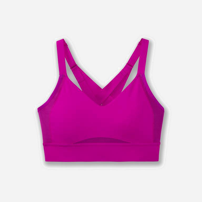 Brooks Drive Interlace Israel - Women's Running Bra - Magenta/Heliotrope (78306-BANU)